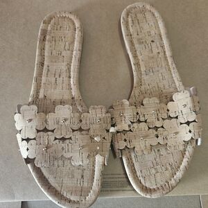 NWOT Kate Spade Natural Daisy Floral Field Slide Sandals Size 8.5